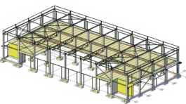 Sandėlis su administracinėmis patalpomis. Metalinių konstrukcijų projektavimas