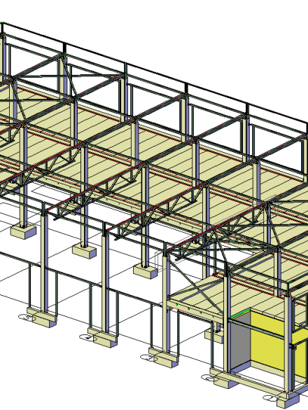 Sandėlis su administracinėmis patalpomis. Metalinių konstrukcijų projektavimas