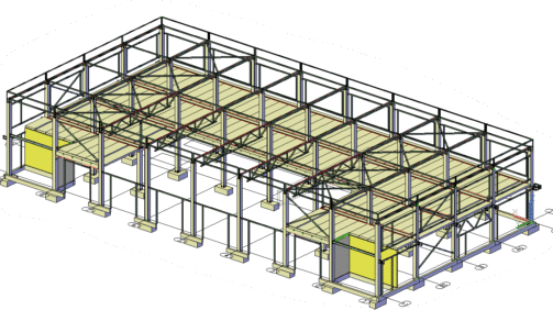 Sandėlis su administracinėmis patalpomis. Metalinių konstrukcijų projektavimas